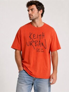Keith Urban Light The Fuse Tour Concert Graphic Band Tee Mens 2XL XXG Orange